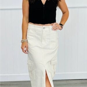 White Birch Cream Pencil Skirt